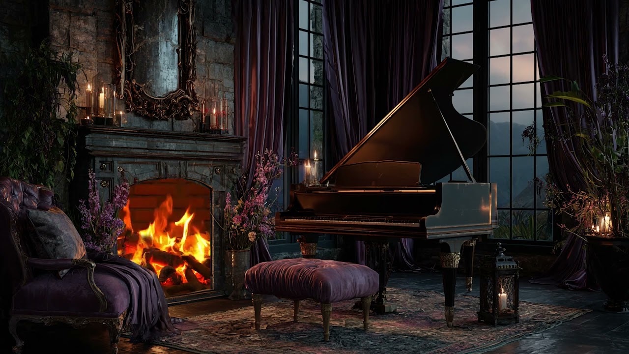 Under Rainy Skies, Beside a Flickering Flame &ndash; Piano for Quiet Nights after a long stress day
