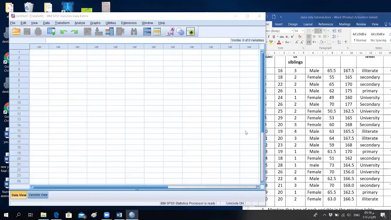 Tutorial 10 Dta entry on SPSS