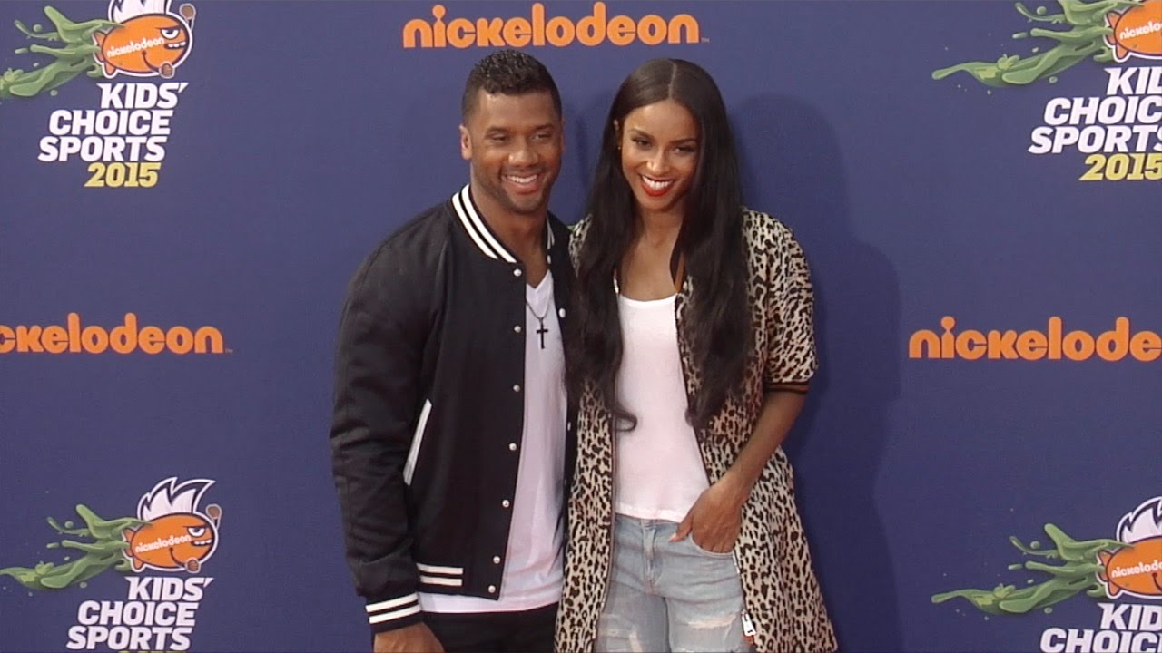 Ciara & Russell Wilson // Kids' Choice Sports 2015 Orange Carpet Arrivals jpg