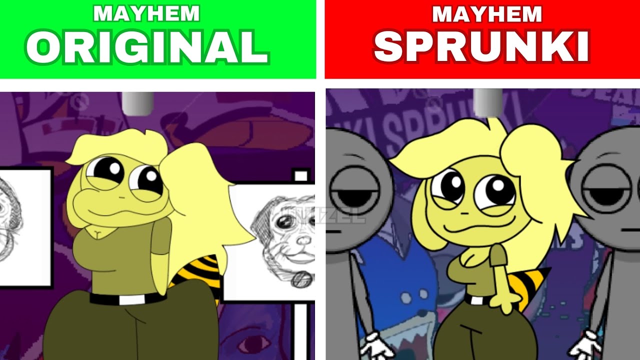 Pibble Mayhem против Sprunki Mayhem