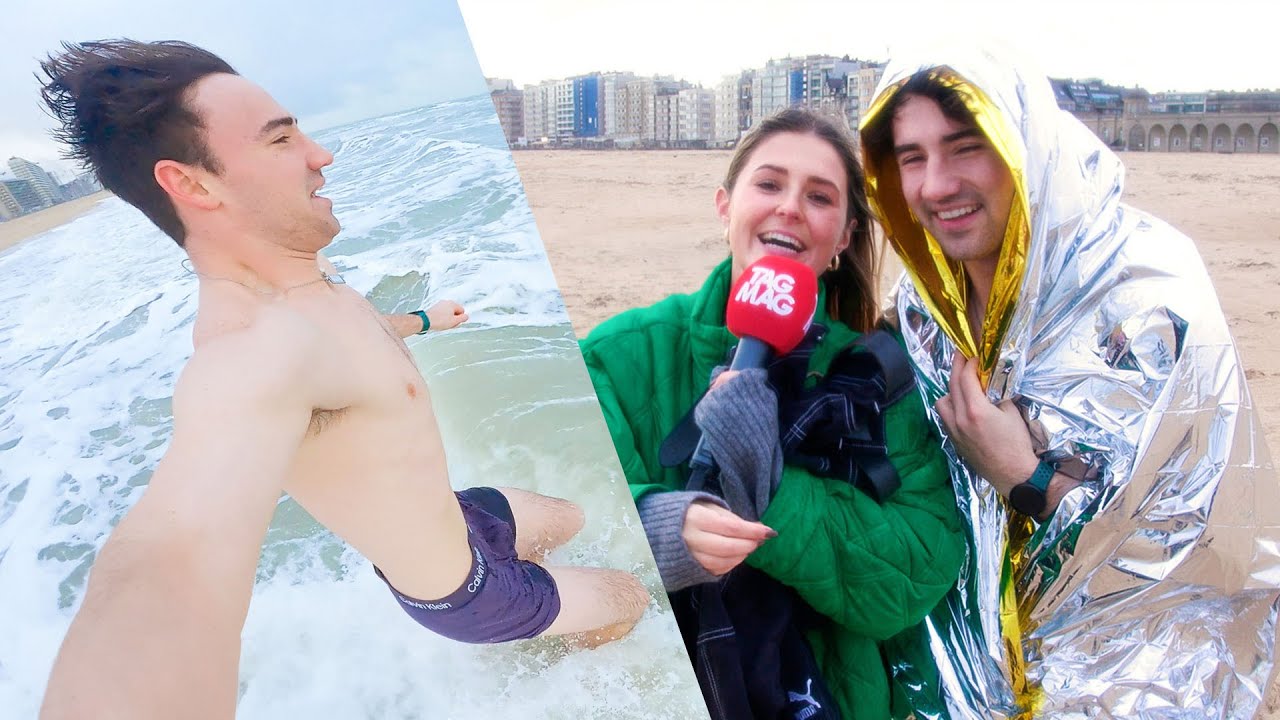 Het ijskoude zeewater trotseren! 🥶 Oefenen voor Nieuwjaarsduik...