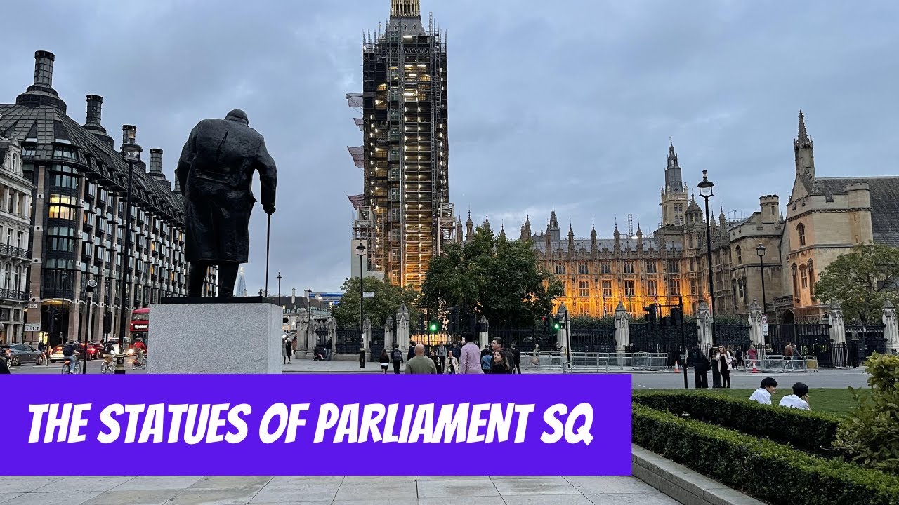 The Statues of Parliament Square | Walking around Parliament Square. October 2021 [4K]