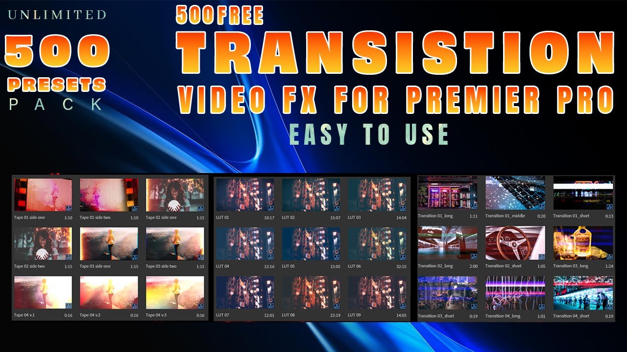 300+ Free Transitions For Premiere Pro | Premiere Pro Presets Free Download | Premiere Pro Presets