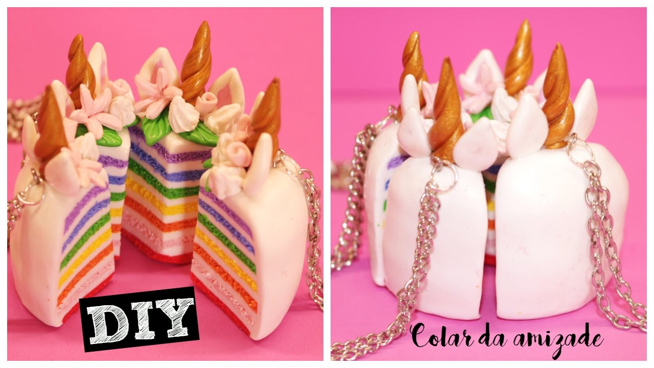 DIY: COLAR DA AMIZADE : UNICÓRNIO RAINBOW -  / Friendship Necklaces Kawaii