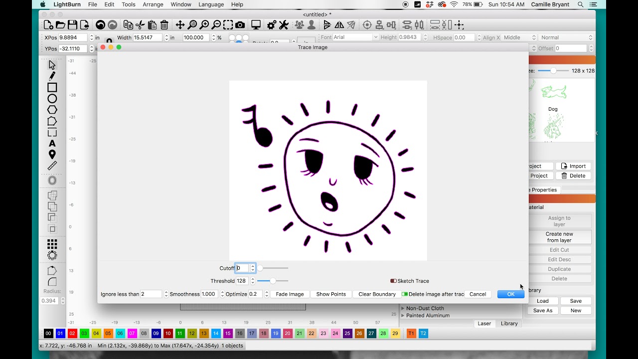 How to import and trace a drawing in LightBurn