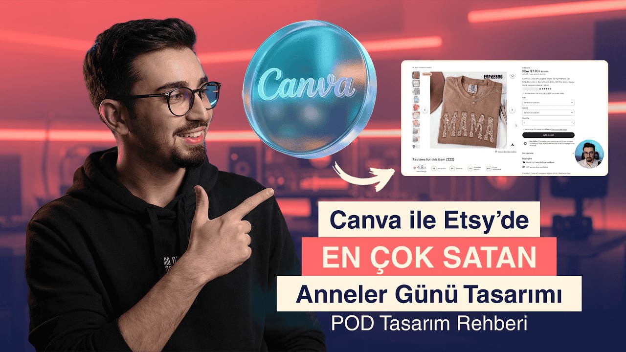 Canva ile Etsy’de En Çok Satan Anneler Günü Tasarımı – Adım Adım POD Tasarım Rehberi