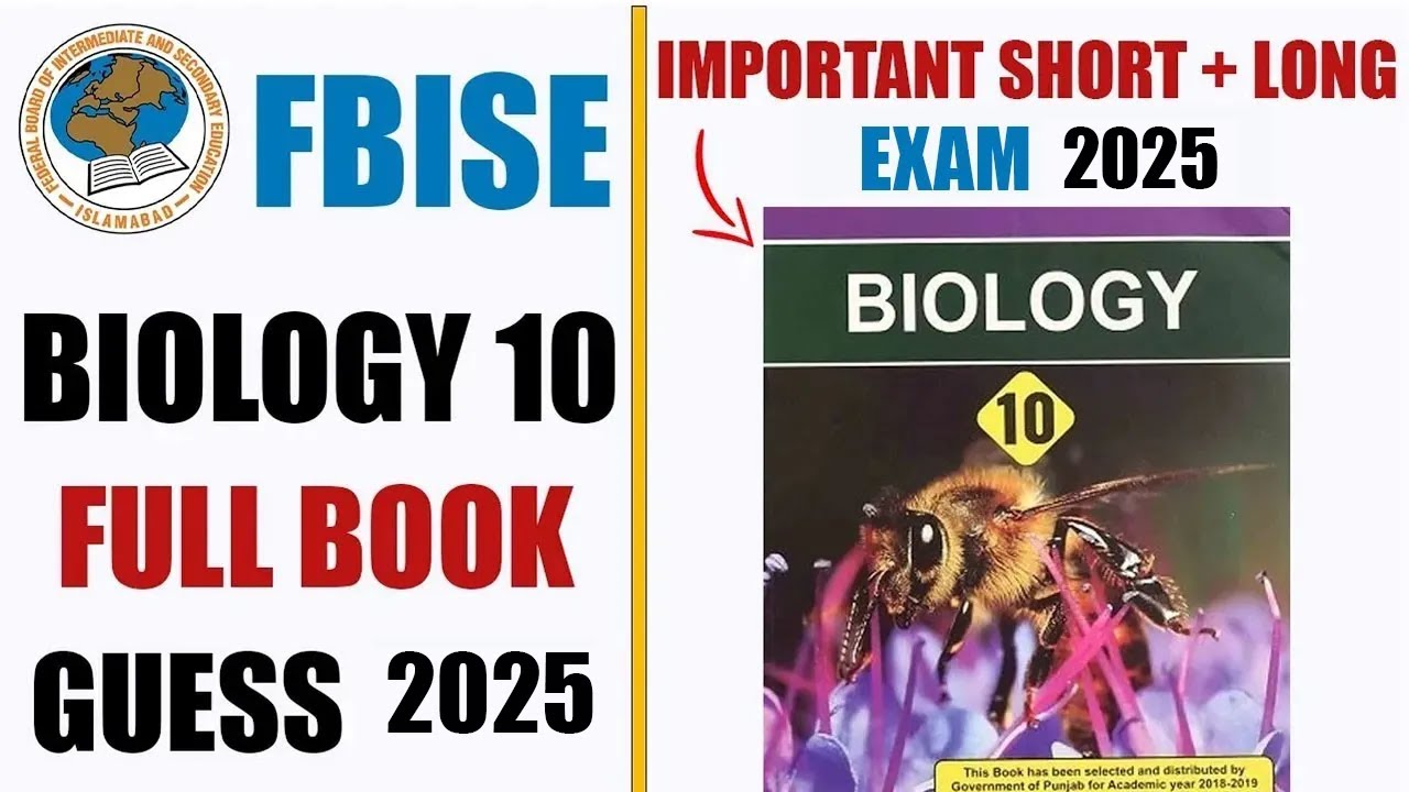 Biology 10  Full Book  Guess 2025 | Federal Board