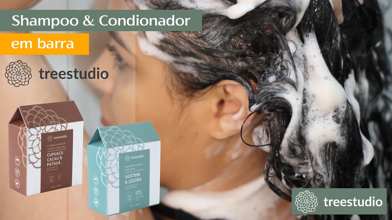 Shampoo e Condicionador em barra para cabelos oleosos da Tree Studio.