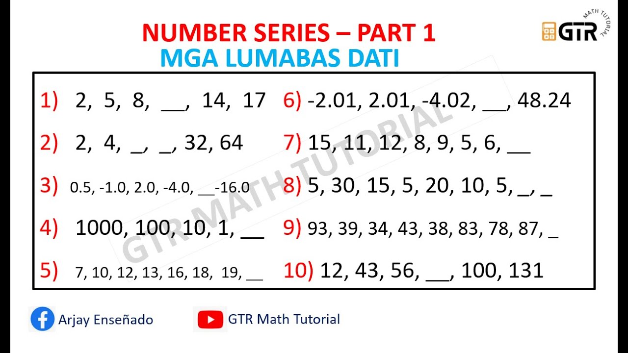Number Series - Part 1 | Mga lumabas dati | Civil Service Exam Review