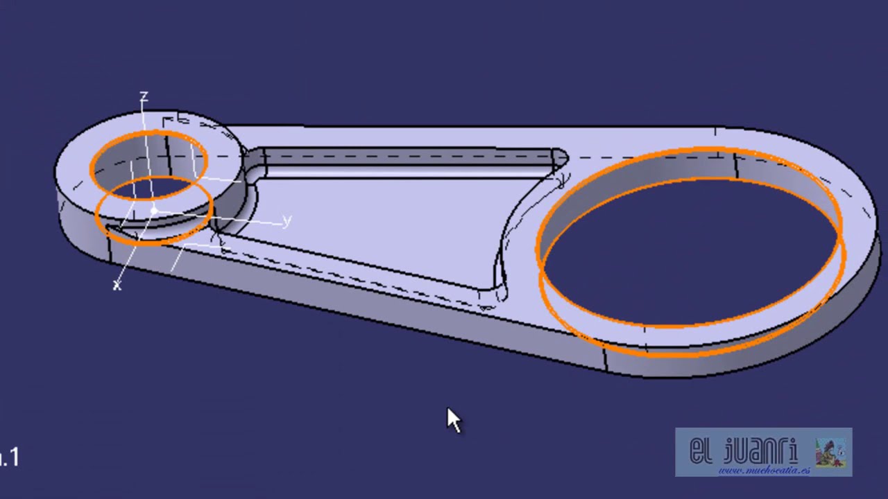 CATIA V5 desde cero. Ejercicio 4 Sketch Biela, completo.