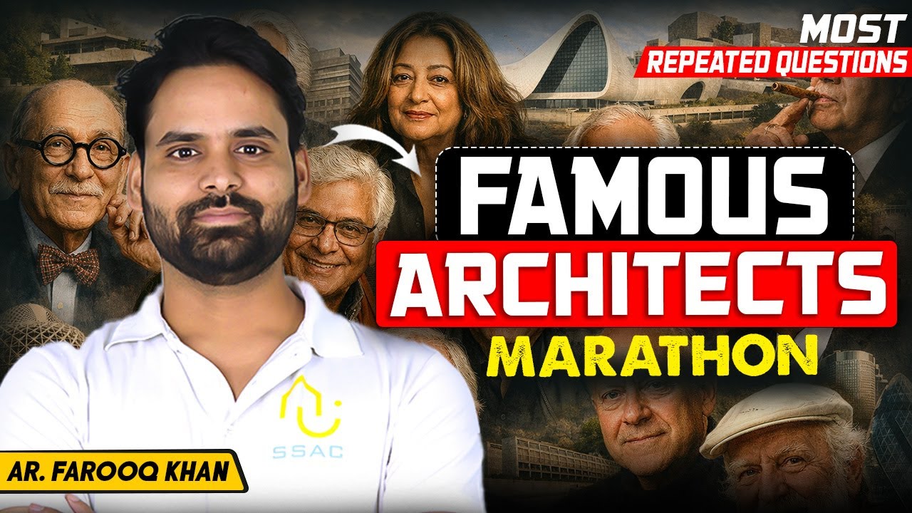 FAMOUS ARCHITECTS YOU CAN&rsquo;T MISS | JEE B.Arch Paper 2 + NATA | MARATHON
