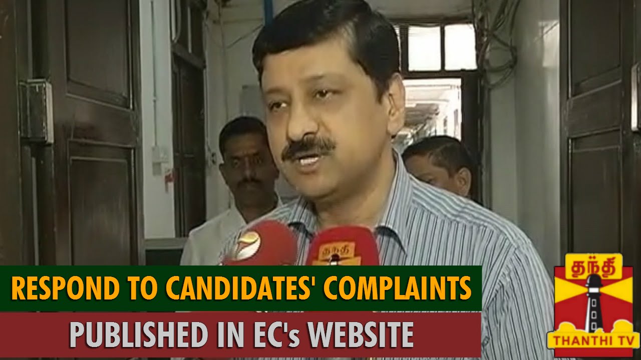 Respond to Candidates' Complaints Regarding RK Nagar By-Poll Published in EC's Website - Thanthi TV