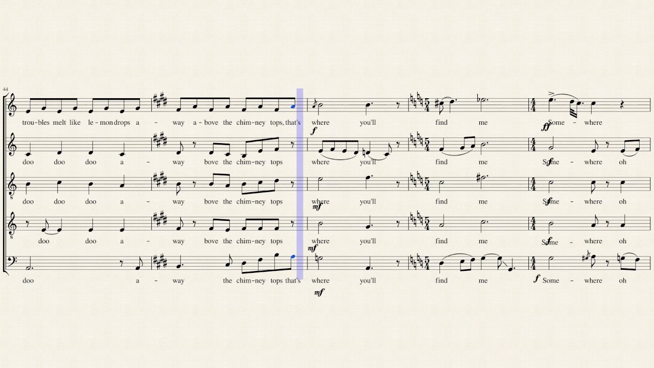 Over The Rainbow - Pentatonix (Full Sheet Music w/ Lyrics)