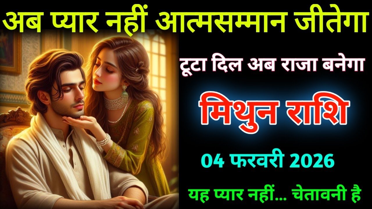 मिथुन राशि। 04 फरवरी 2026| अब प्यार नहीं आत्मसम्मान जीतेगा | Mithun Rashifal |