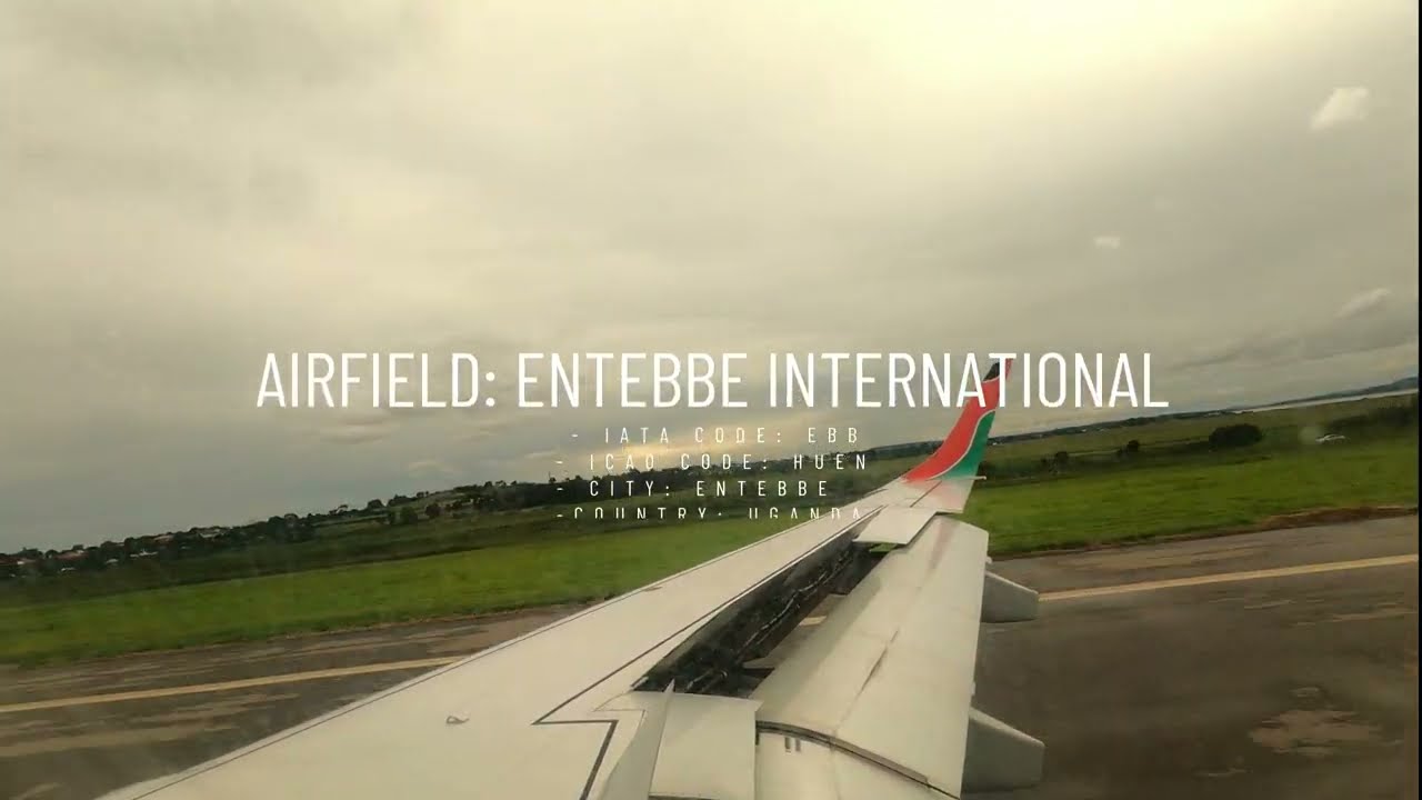 Kenya Airways Embraer E190 Landing at Entebbe Airport - Cabin View