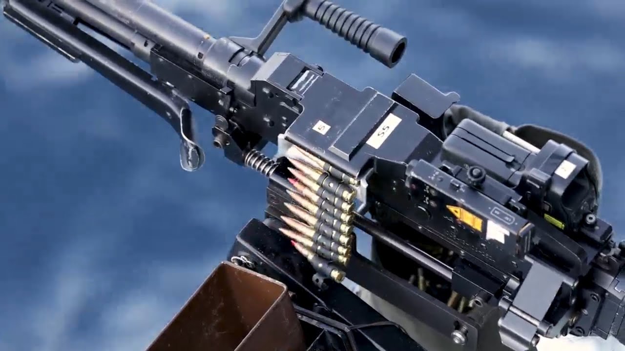 HMS Dauntless Sailors Practice Firing Machine Gun and 30m Cannon