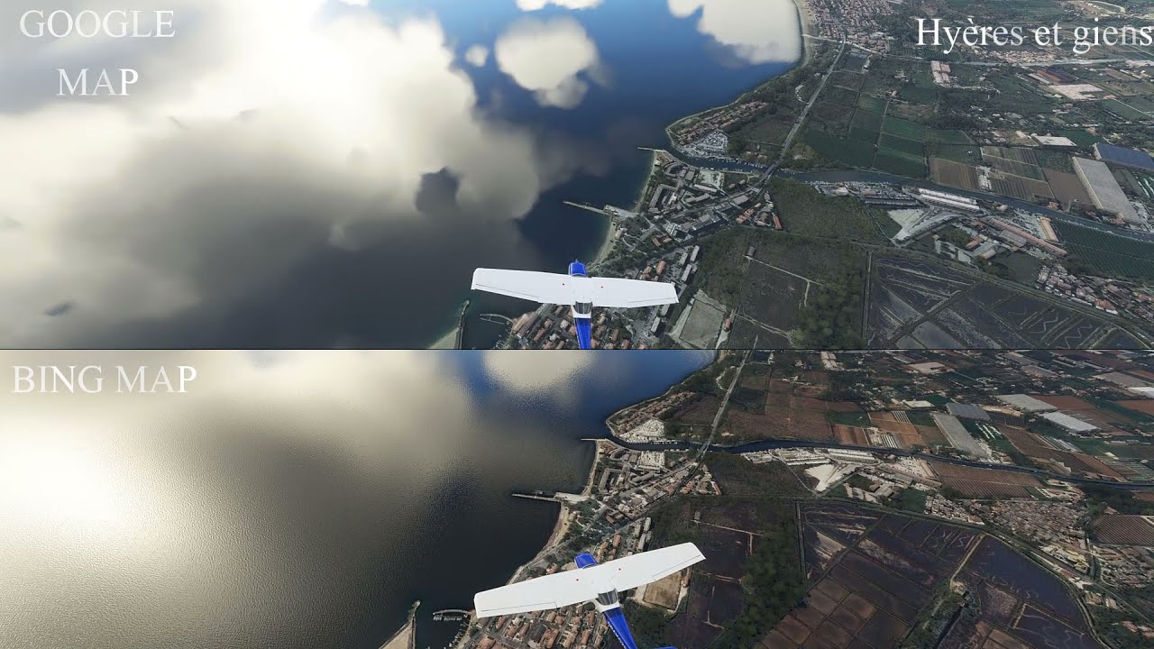 MSFS 2020 Bing Map VS MSFS 2020 Google Map en stream Addon incroyable!!!