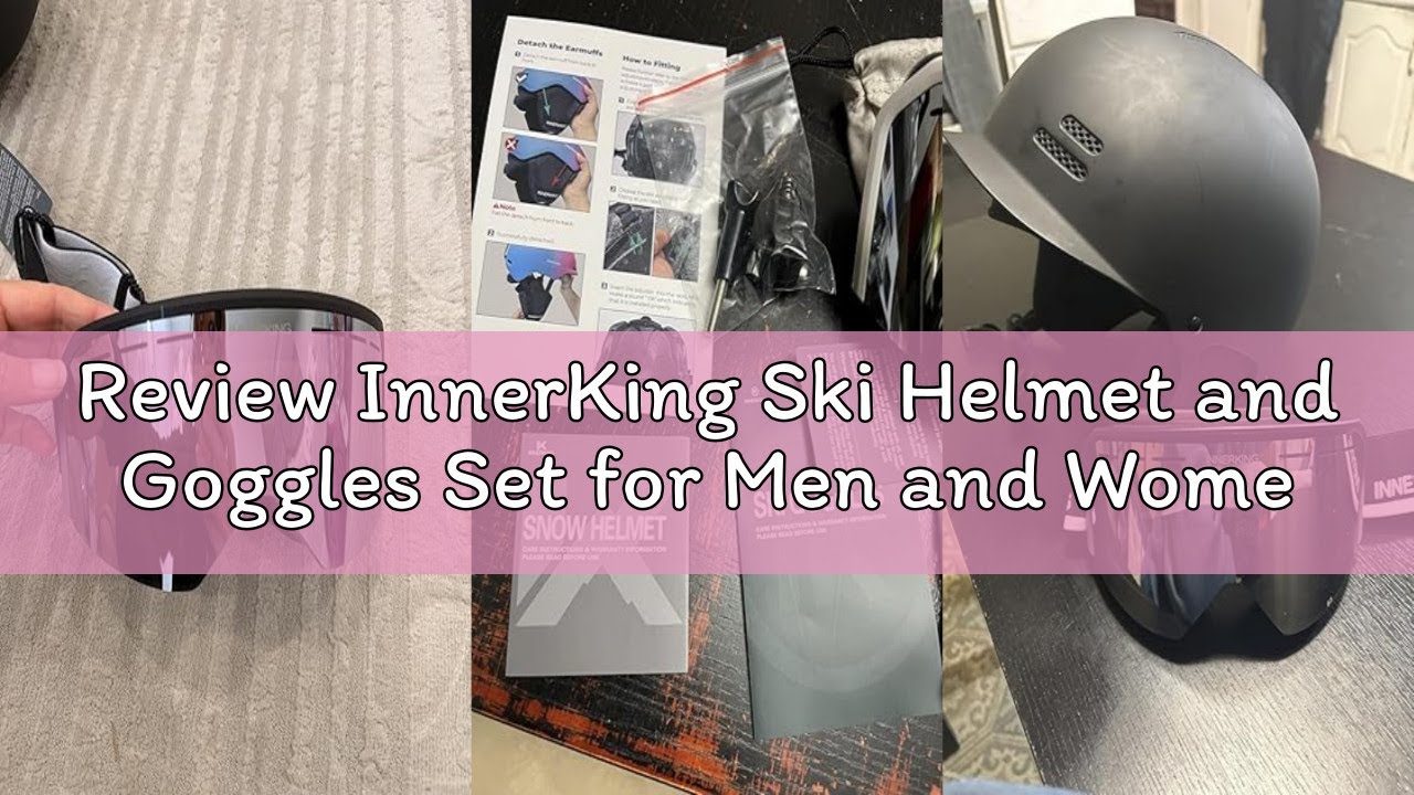 Review InnerKing Ski Helmet and Goggles Set for Men and Women, Durable ABS Snowboard Helmet, Adjusta