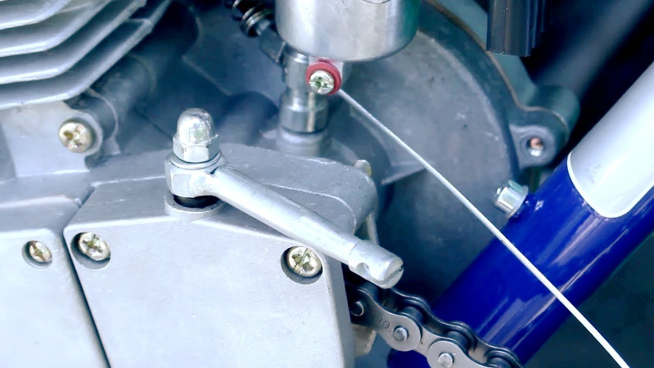 How To Build Motorized Bicycle Part 7 - Install Clutch Cable & Lever