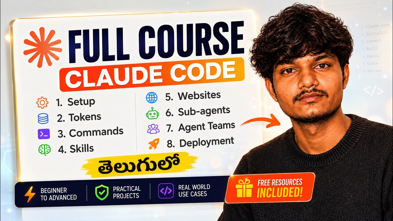 Claude Code Full Course in Telugu | Beginner to Advanced | Setup to Deployment 2026