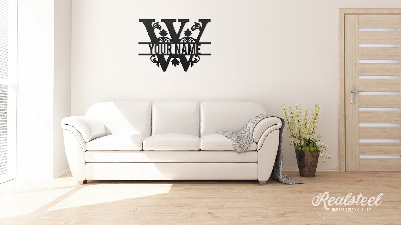 Split Monogram Wall D&eacute;cor Sign from RealSteel