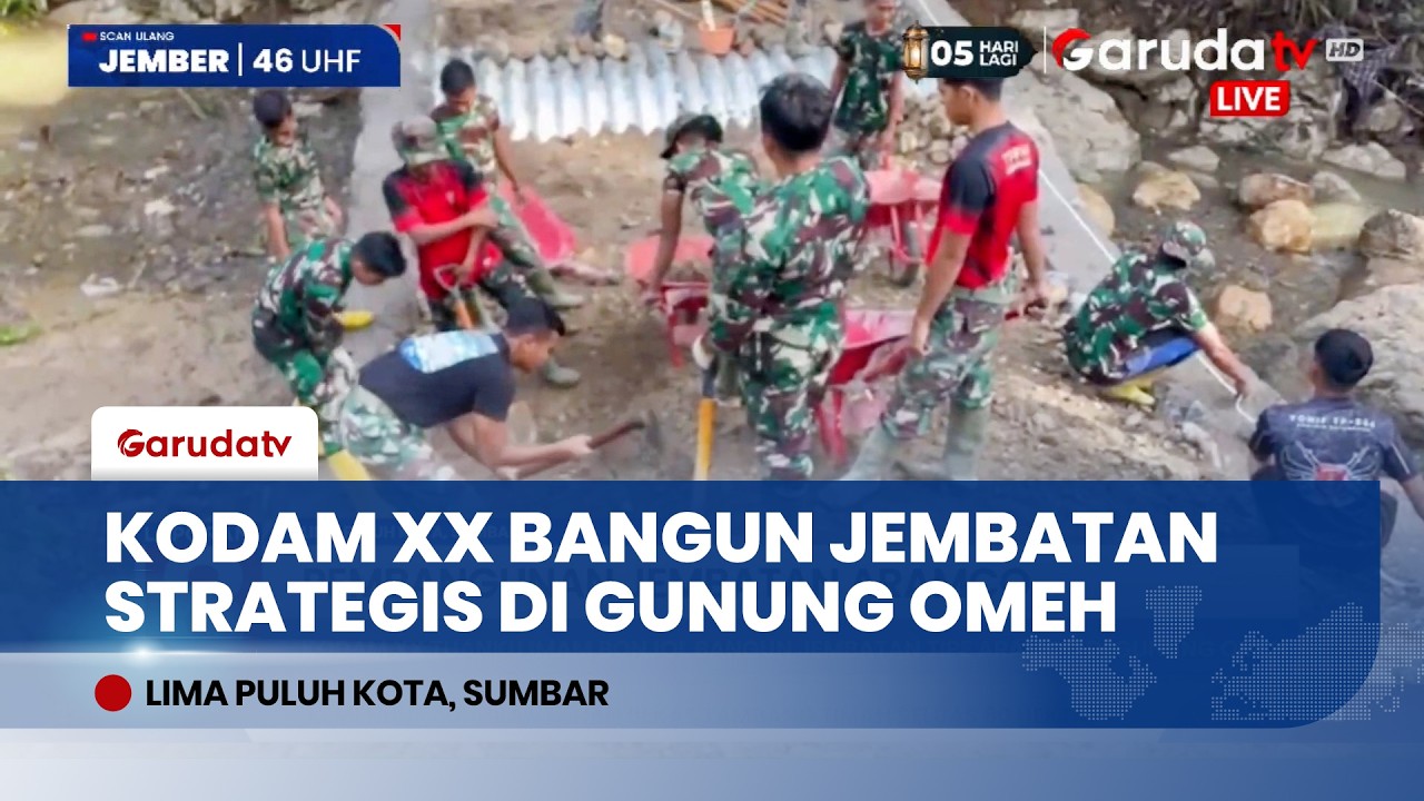TNI AD Bangun Jembatan Aramco di Gunung Omeh Perkuat Jalur Ekonomi & Mobilitas Warga Lima Puluh Kota