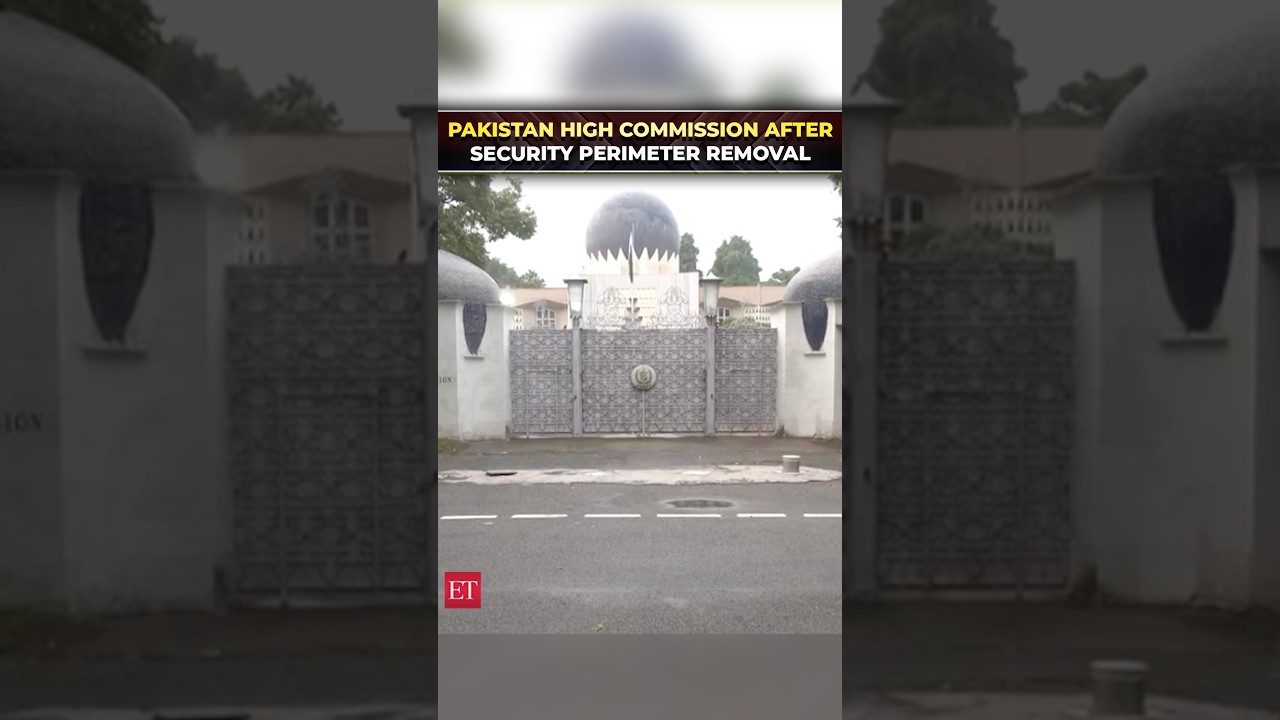 Visuals of Pakistan High Commission after security perimeter removal