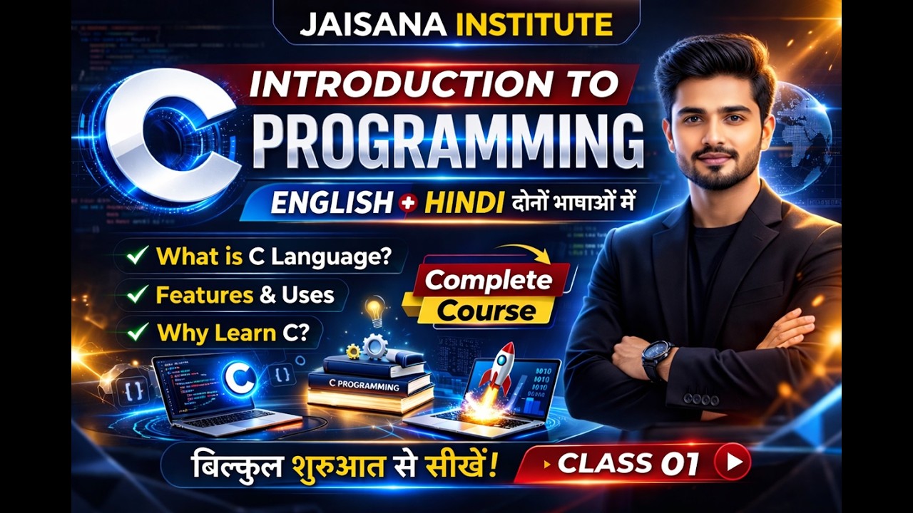 Introduction to C Programming | What is C? History & Features | Hindi + English | Jaisana Institute