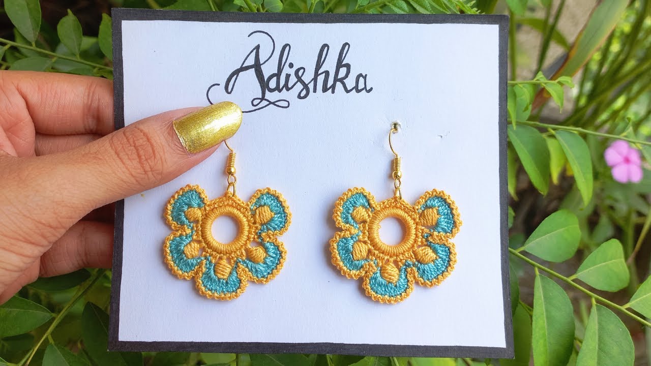 Beautiful Crochet Flower Earrings | Simple Easy Step by Step tutorial | How to #diy | Flor de crochê