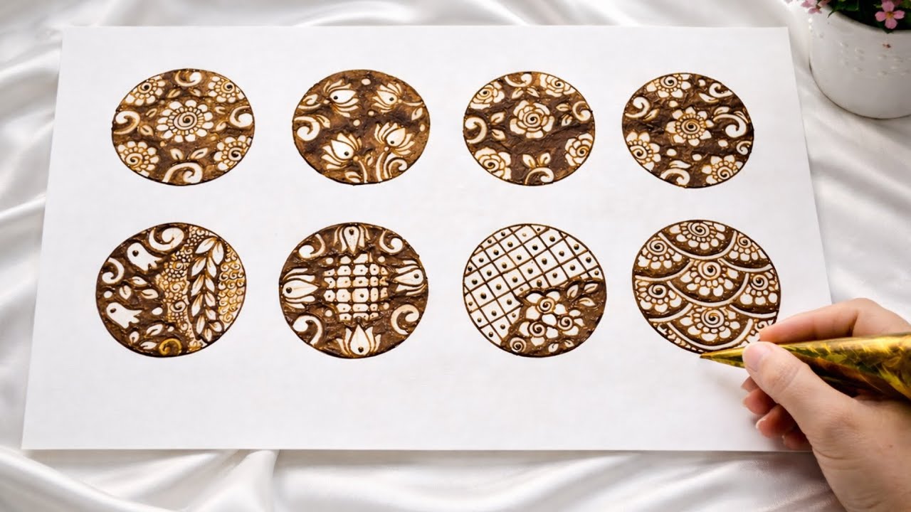 Easy Circular Mehndi Designs | Simple Arabic Henna Patterns for Beginners | Step by Step