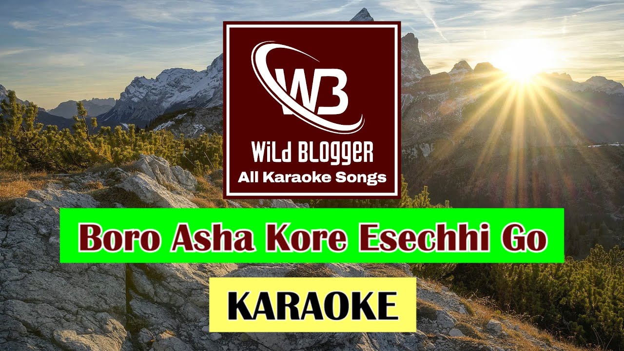 Boro Asha Kore Esechhi Go Karaoke with Lyrics | Rabindra Sangeet | Wild Blogger All Karaoke Songs