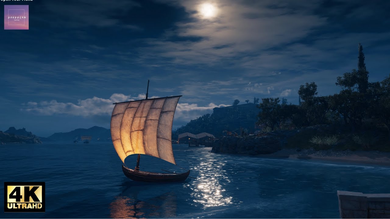 Walking in Ancient Greece - Port of Kechries [ Assassin's Creed: Odyssey - 4K Ultra Graphics ]