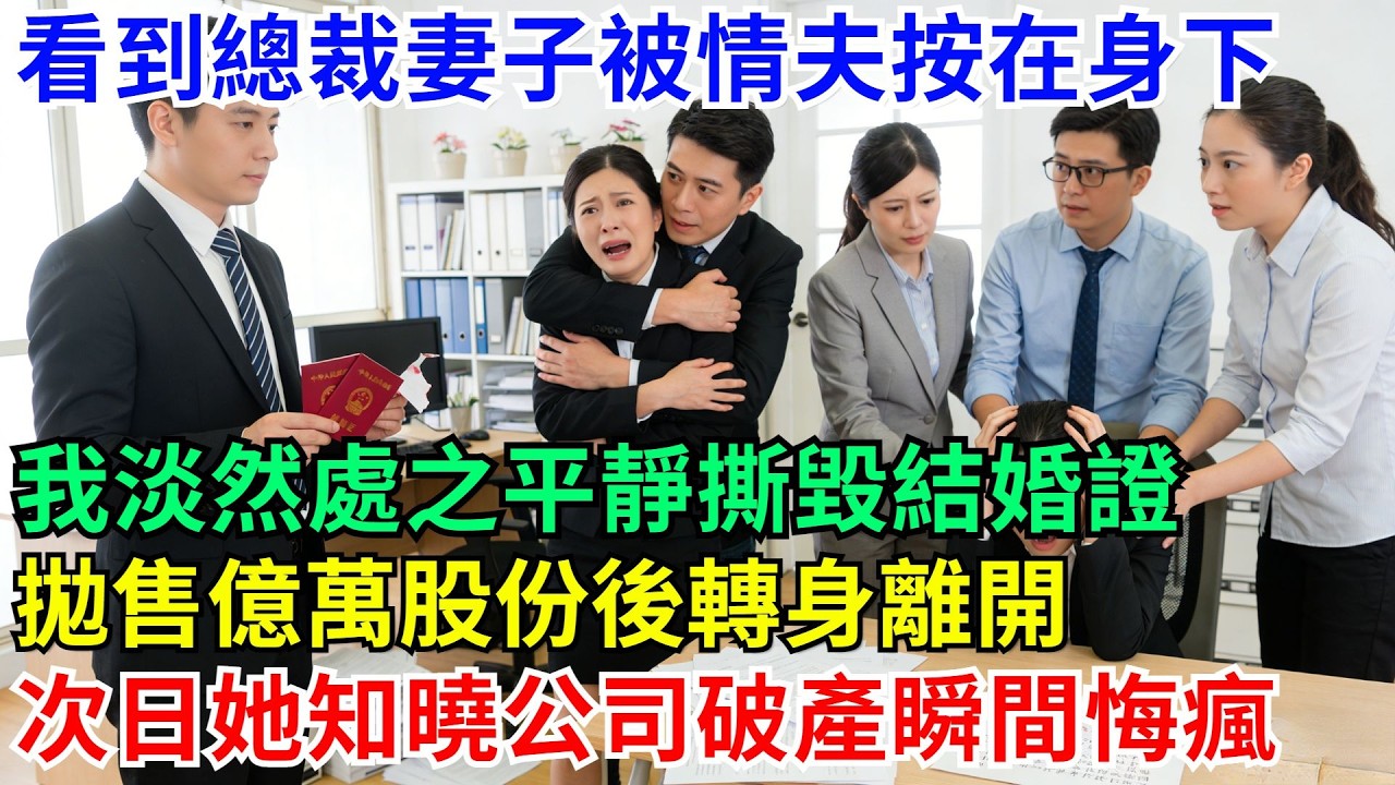 看總裁妻子被情夫按在身下，我平靜撕毀結婚證，拋售億萬股份轉身離開，次日她知曉公司破產瞬間悔瘋#職場 #故事#家庭#退休生活#情感 #爽文#情感故事#小說#逆襲#深夜故事#老人頻道 #完結 #一口氣看完