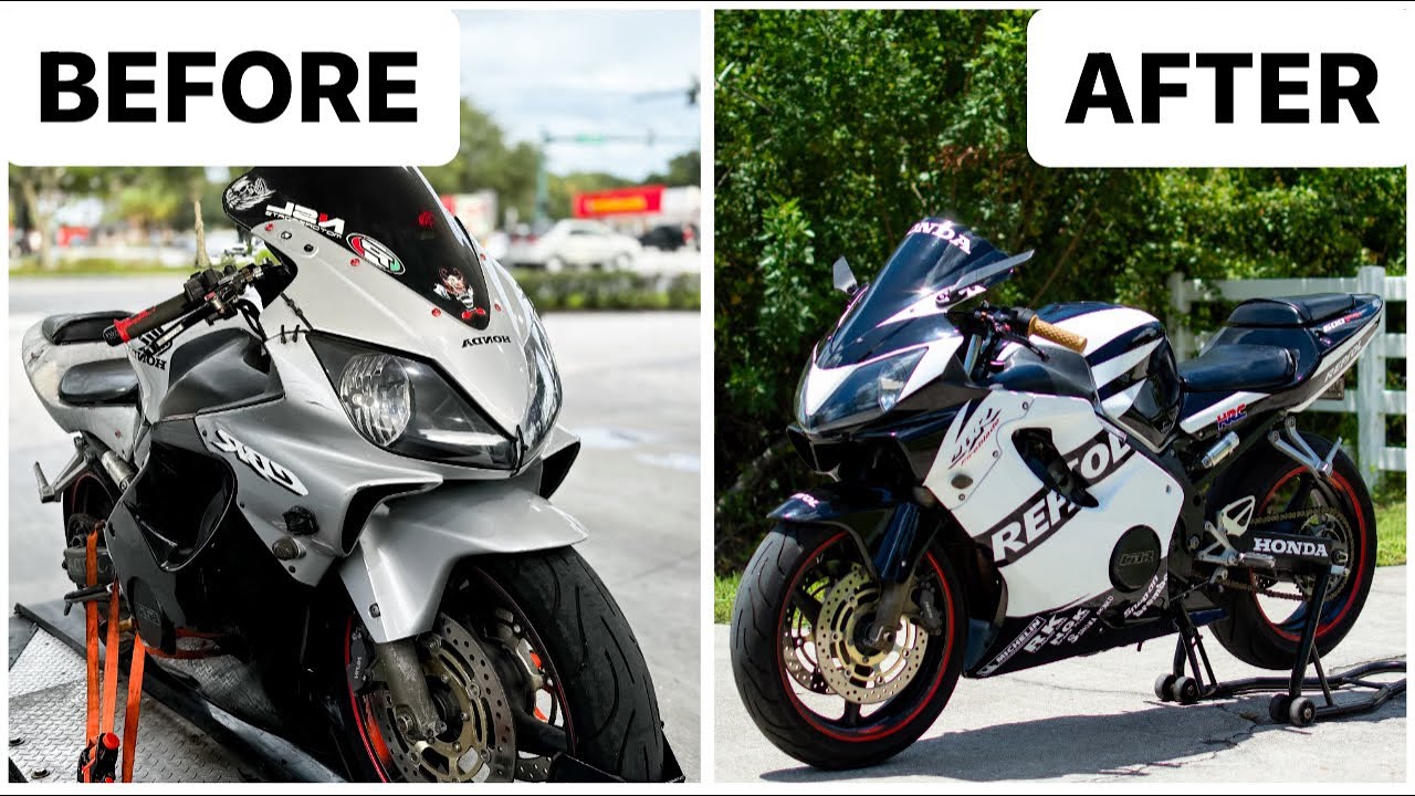 2001 Honda CBR600 F4i / Motorcycle restoration / Fairings Replacement (Start to Finish Timelapse)