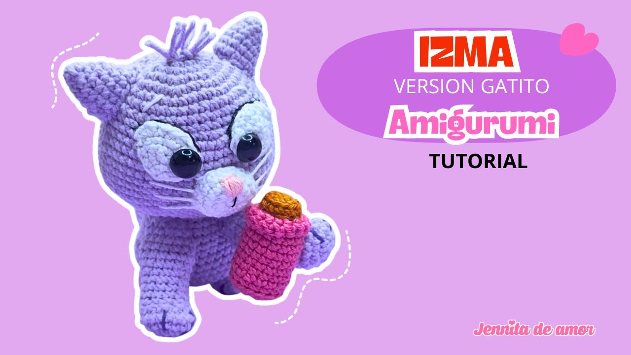 IZMA Versión Gatito Patrón en Video Español e Ingles- Amigurumi Tutorial