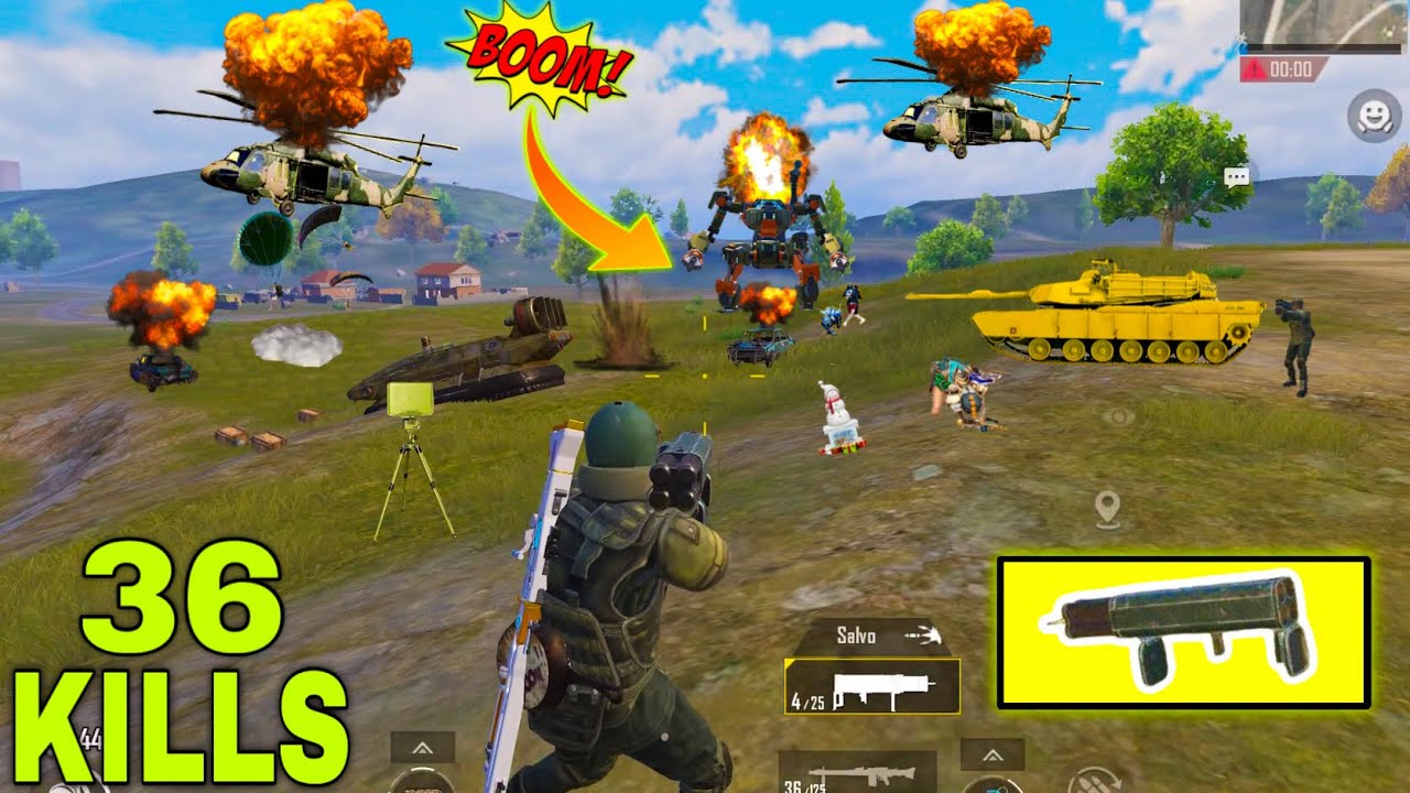 Wow! 36 Kills! With M202 vs Tank,+ Helicopter,+Robot,+ Bigg Battle War in Payload 3.0 || PUBG MOBILE