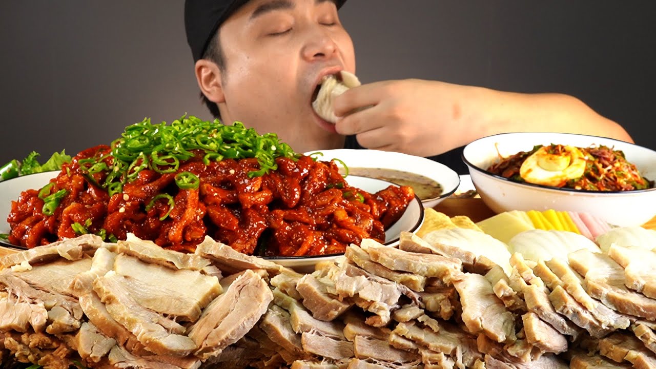 원할머니 보쌈족발의 '의성마늘떡맵쌈'~!! 리얼사운드 ASMR social eating Mukbang(Eating Show)
