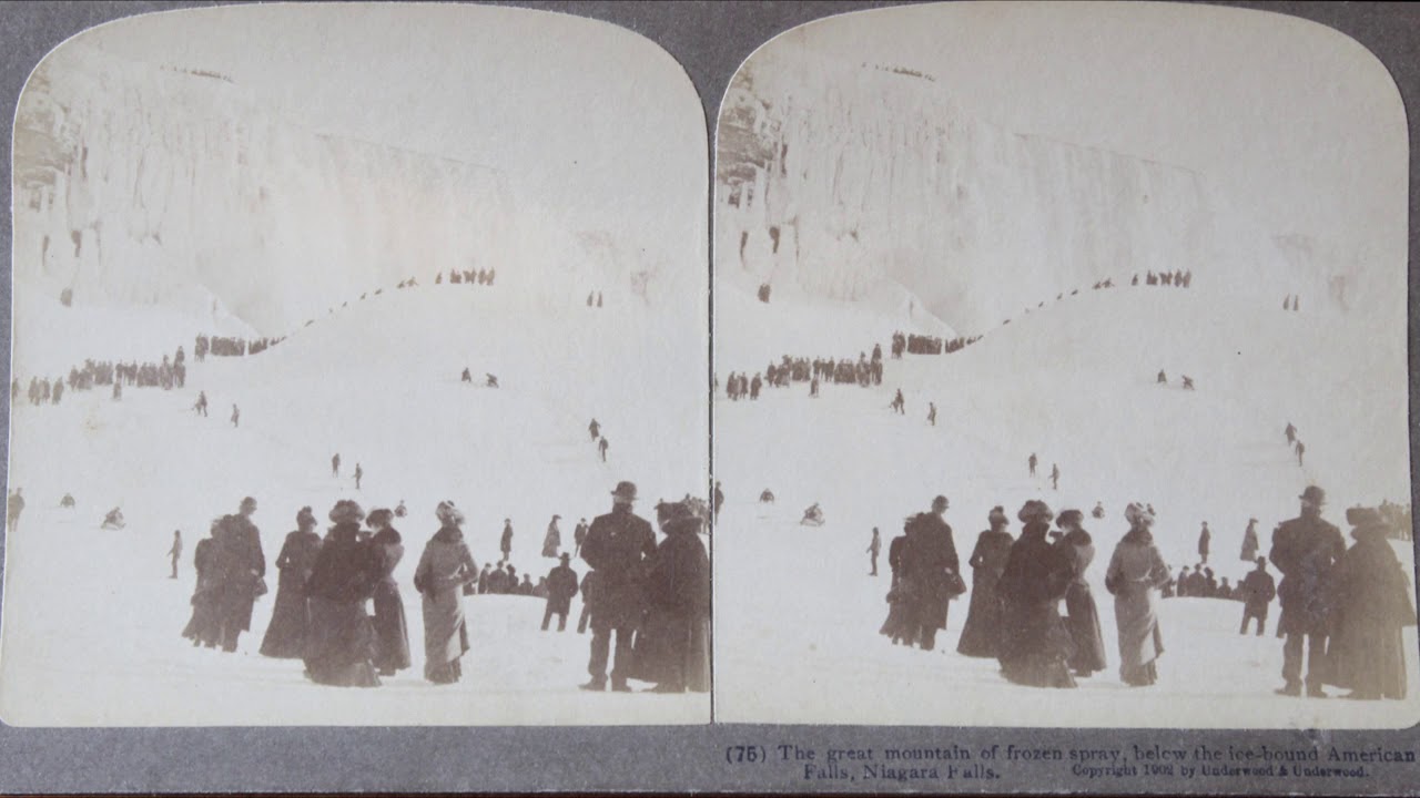 1902 Stereoscopic Photo in 3D Anaglyph - Mountain below Niagara Falls - USE YOUR 3D GLASSES