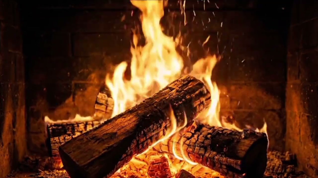 Заставка на телевізор.Камін.Заспокійлива музика.