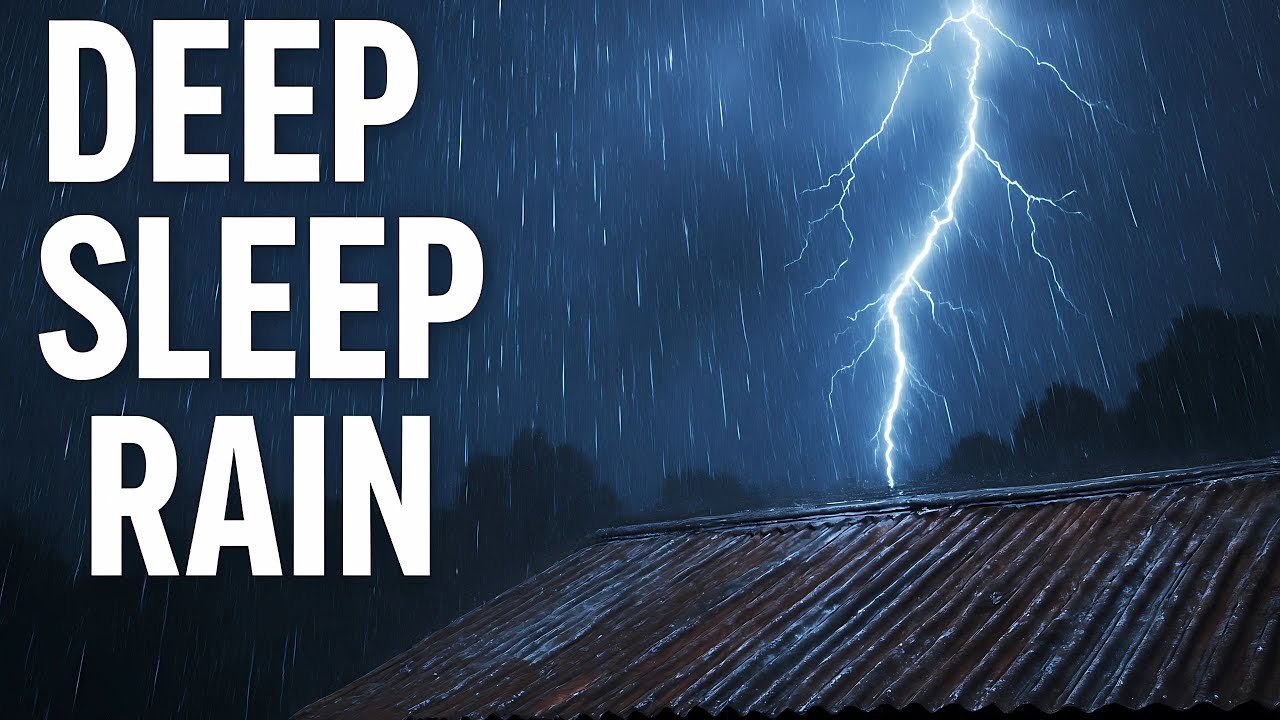 Instant Deep Sleep in 45Minutes | Heavy Rain & Fierce Thunder on Old Tin Roof at Midnight