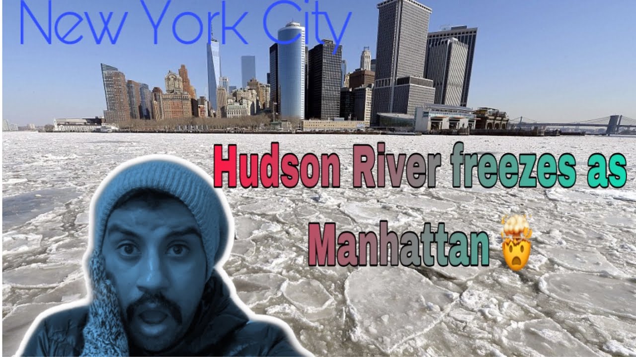 New York Hudson River freezes as Manhattan