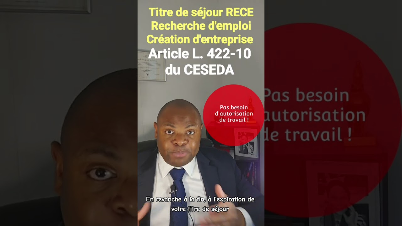 Titre de s&eacute;jour Recherche d'Emploi / Cr&eacute;ation d'entreprise