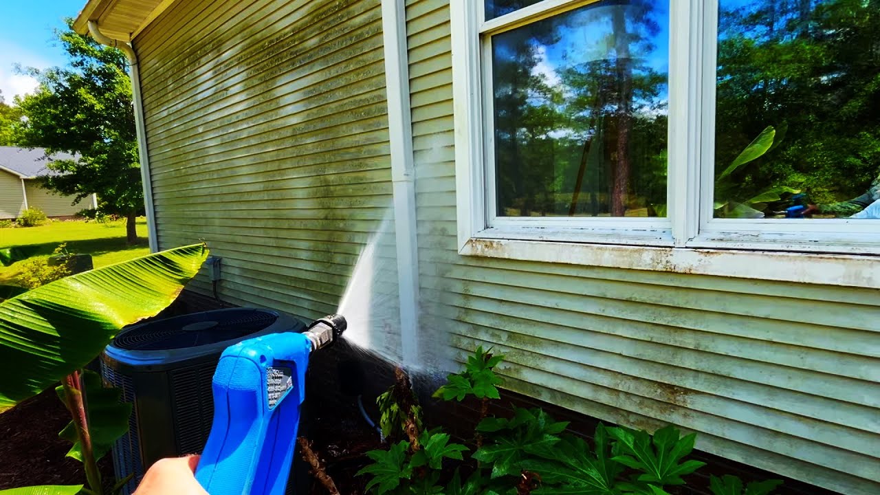 Pressure Washing FILTHY Algae Covered Home