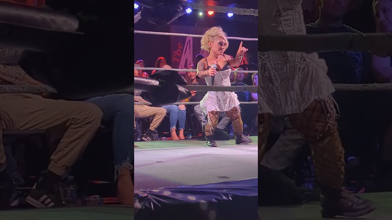 Bridget the midget singing at the midget wrestling show