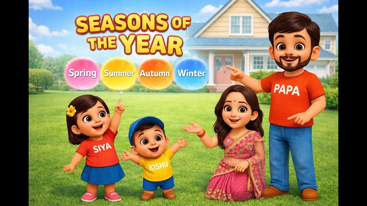 Seasons of the Year Song 🌸☀️🍂❄️ | Learn Spring, Summer, Autumn & Winter | Kids Animation
