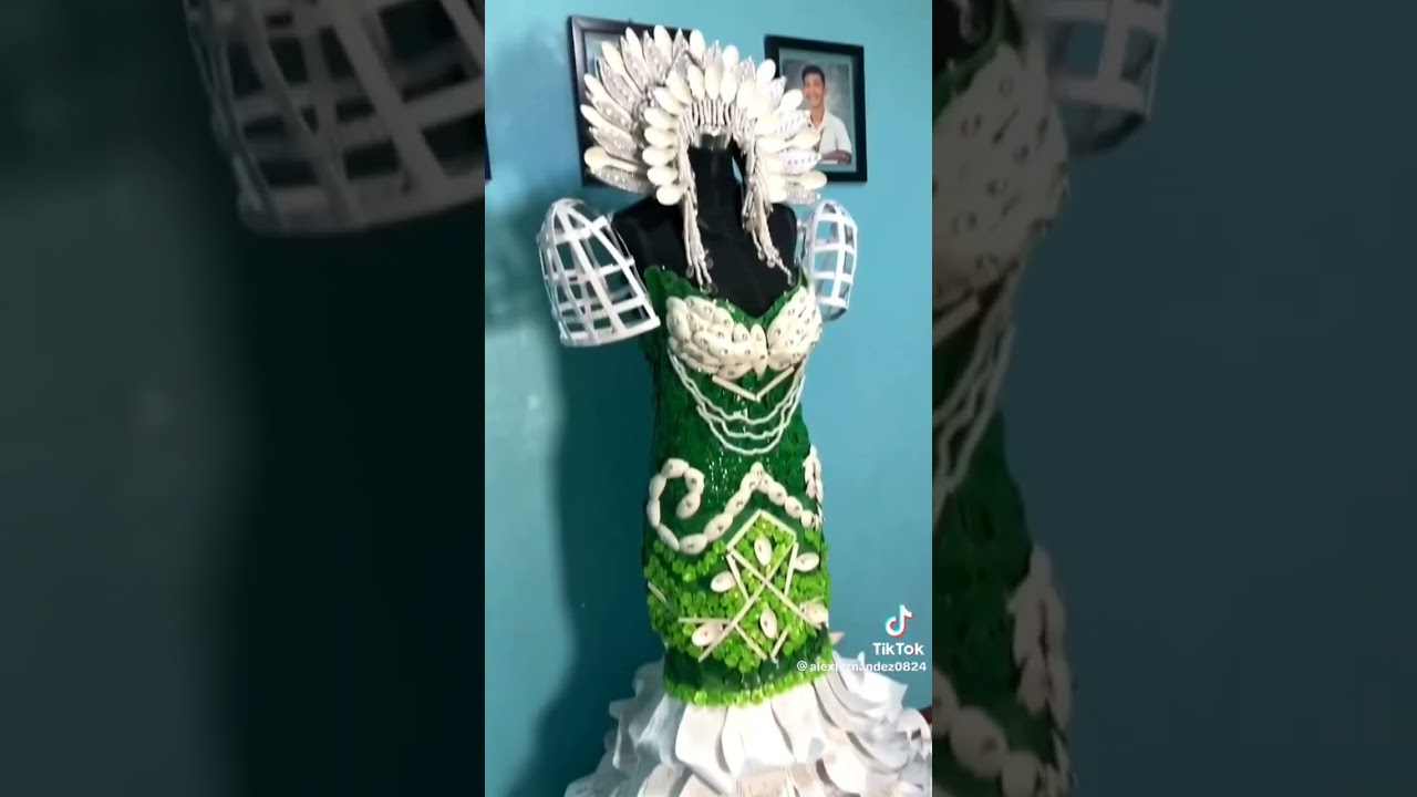 Awesome ideas! recycled paper into Filipiniana gown dress #diy #dress #recycle #gown #diydress part2