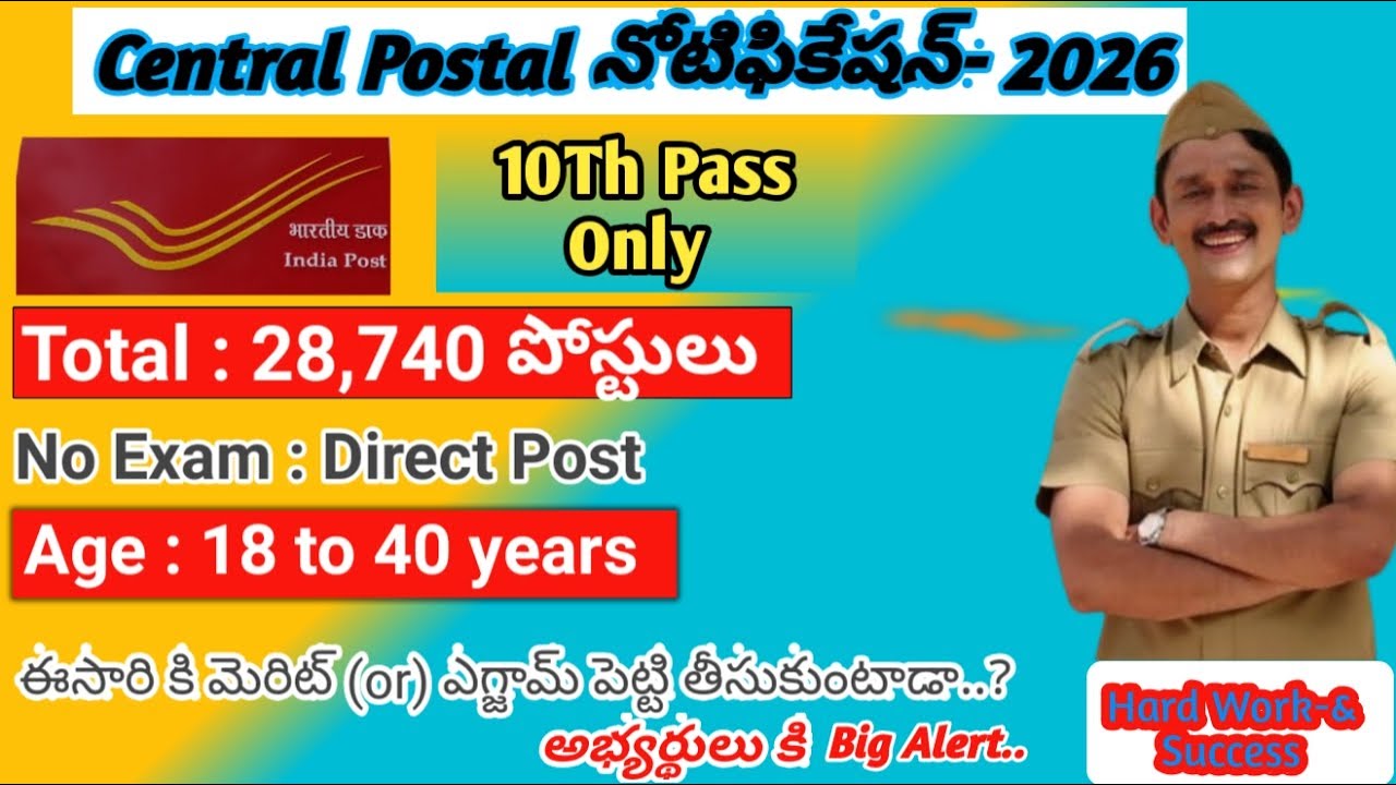 Postal GDS Notification Update 2026 | India Postal GDS నోటిఫికేషన్ | 10th Pass | Today Latest News