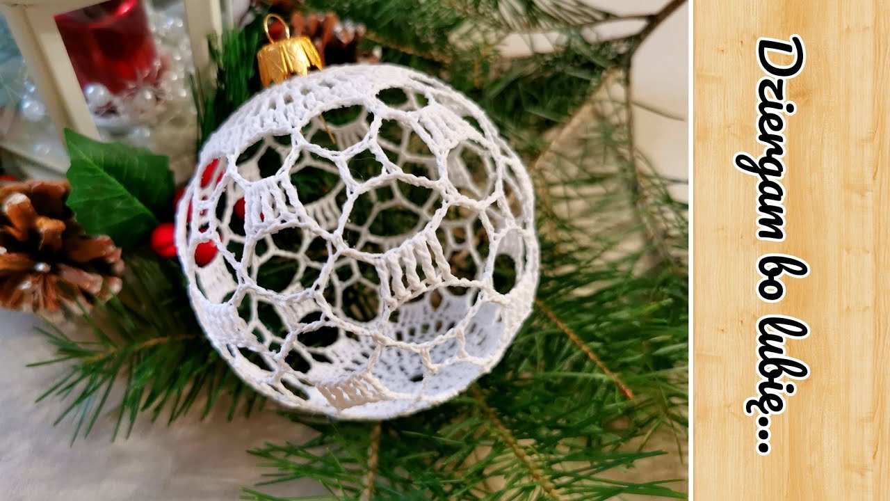 Bombka na szydełku w kwadraciki- wzór 13 Author's model. Crochet bauble with squares.