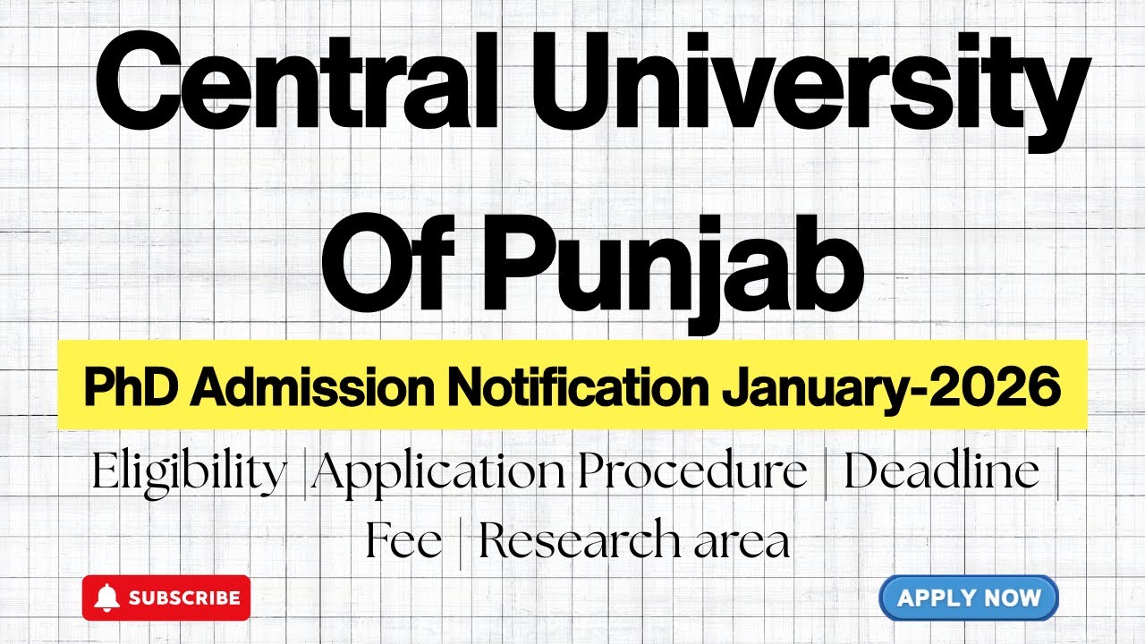 Central University of Punjab PhD Admission January-2026 | Application Process | HustleWithRishu