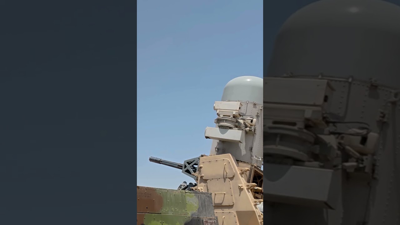 Firing the Land Based Phalanx Weapon System LPWS, also known as the Centurion C-RAM